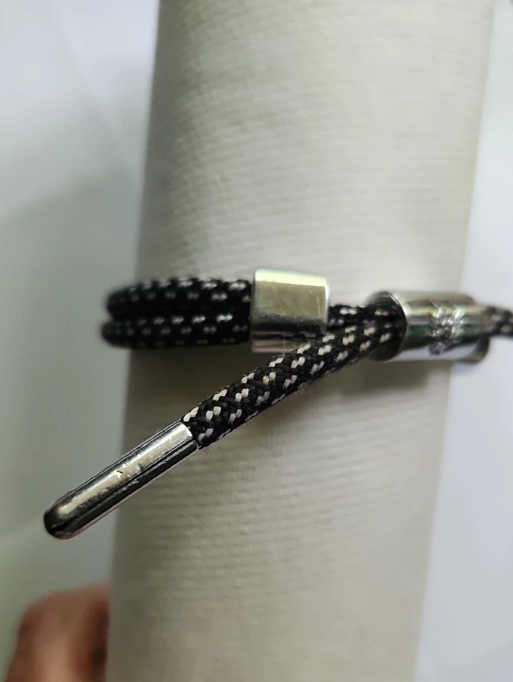 Rastaclast Black & White Knotted Rope Bracelet